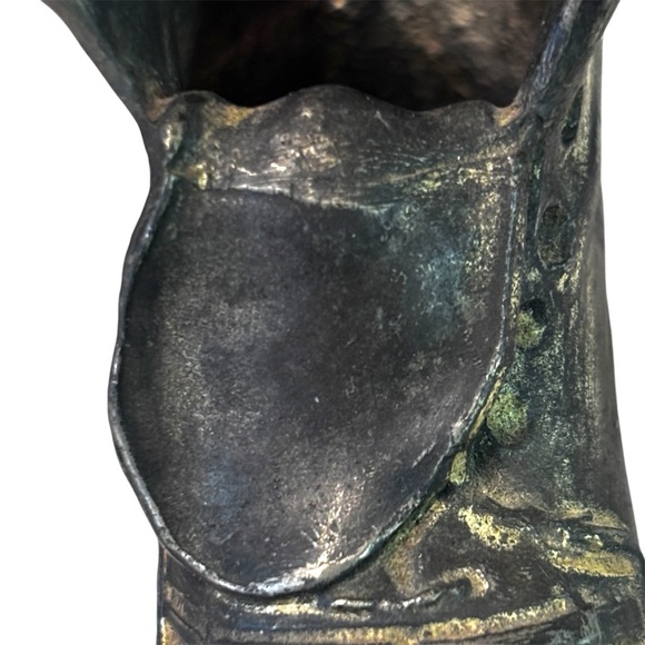 Brass Miniature Vintage Brass Boot Vase paper weight planter - Picture 5 of 6